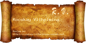 Rocskay Vilhelmina névjegykártya